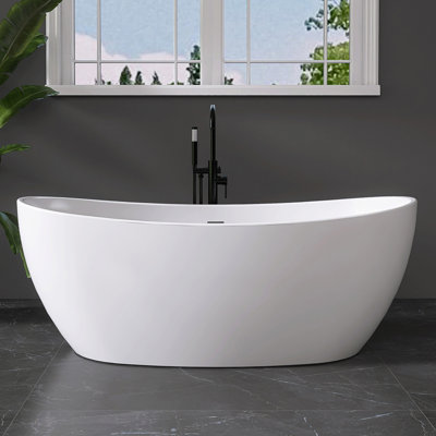 60" x 31" Freestanding Tub Acrylic Soaking Bathtub
