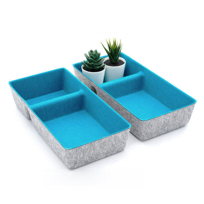 Anadi 3.1'' H x 6.1'' W x 12.6'' D Organizer Set, Turquoise x 2