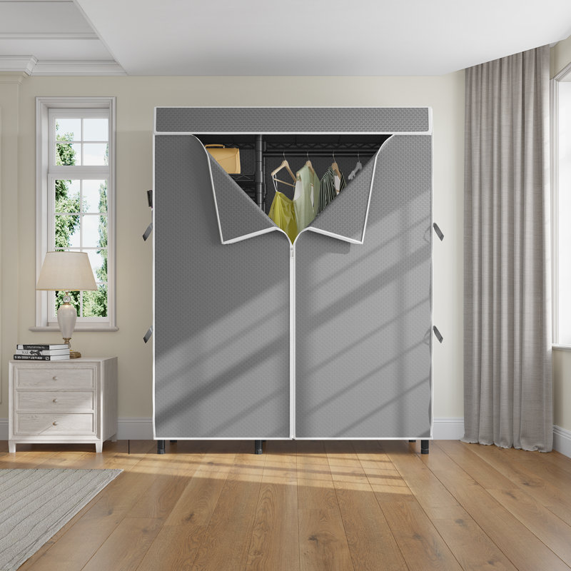 46" W Garment Rack Cover for V2S /V7 Basic/R4 with Zipper, Gray