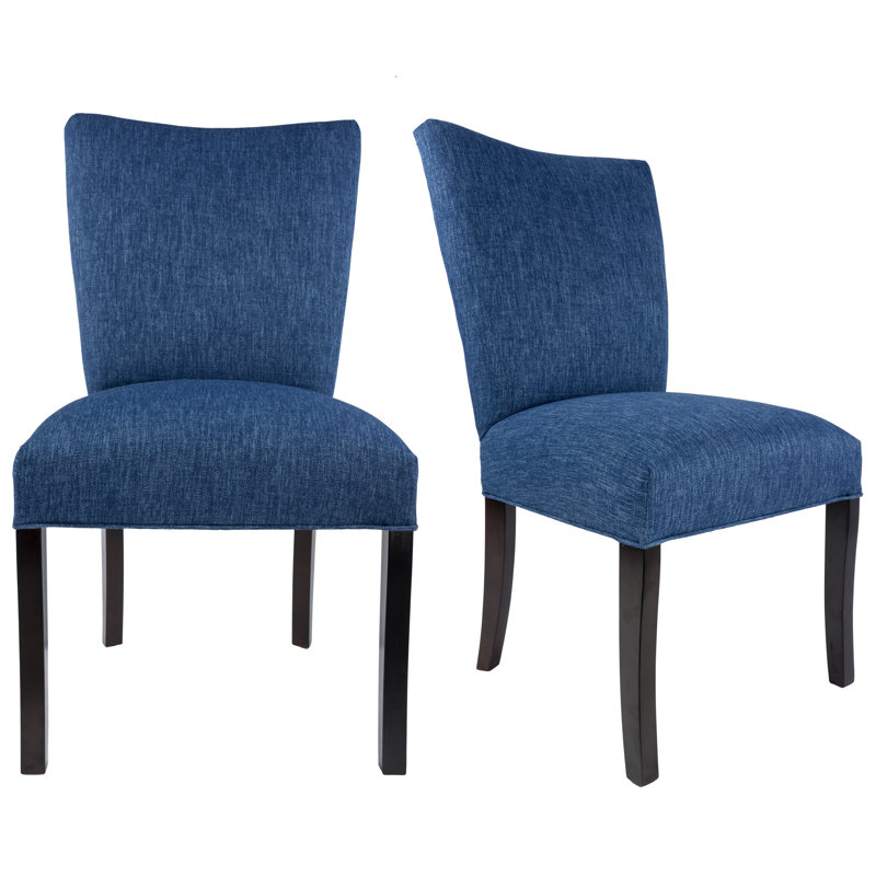 17'' H Linen Upholstered Parsons Chair, Denim Blue