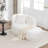 Faux Fur Upholstered Chaise Lounge Chair-372344131