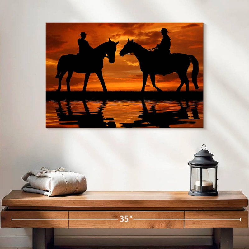 Duo de cowboys Lelar, H 16 po x l 24 po