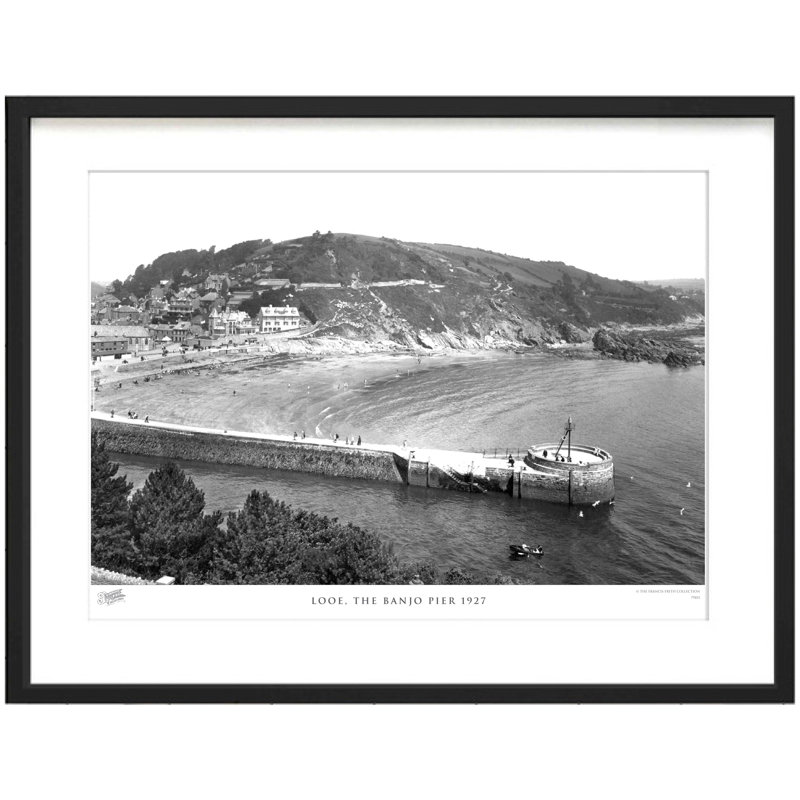 Looe, The Banjo Pier 1927 - Single Picture Frame Print, 45cm H x 60cm W x 2.3cm D