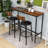 3-Piece Dining Table Set, Rustic Rectangular Table with Upholstered Chairs and Adjustable Foot Pads-461791802-461791805