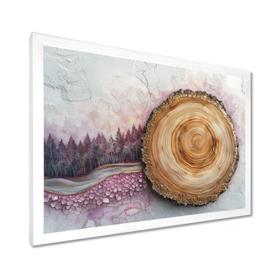 Forêt, paysage de roses, pierres précieuses, rivière III - forêt, art mural