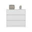 Commode Maldus, trois tiroirs, finition blanche