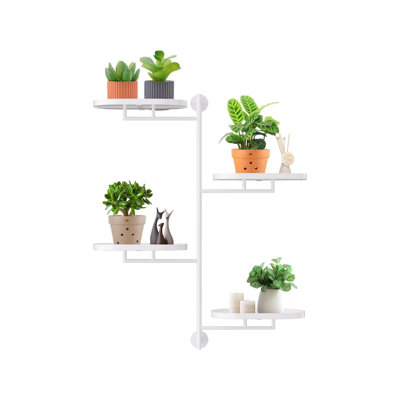 Corner Metal 4-tier Plant Stand Holder Floating Hanger Shelf