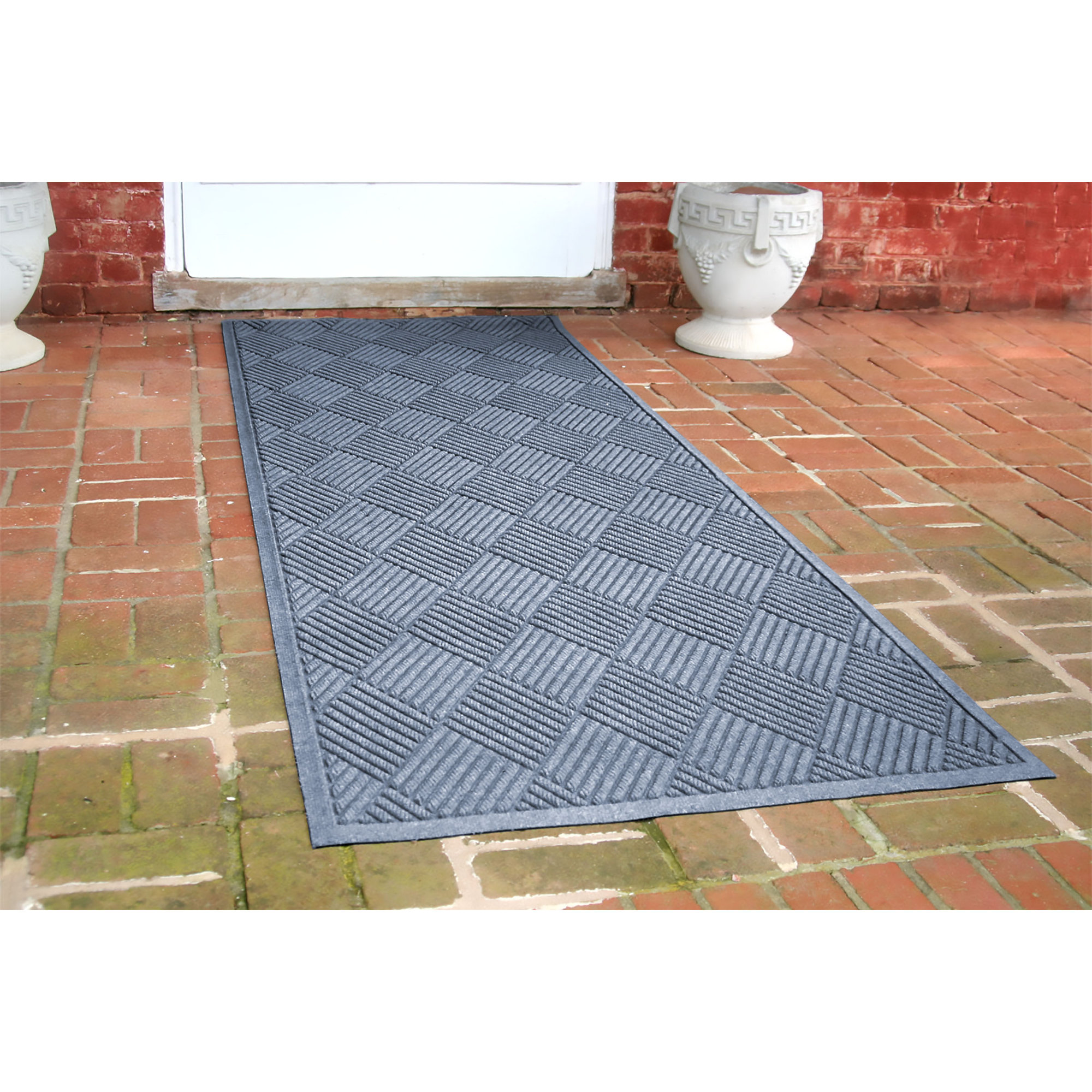 Waterhog Diamonds Indoor Outdoor Doormat, Runner 3' x 10', Navy