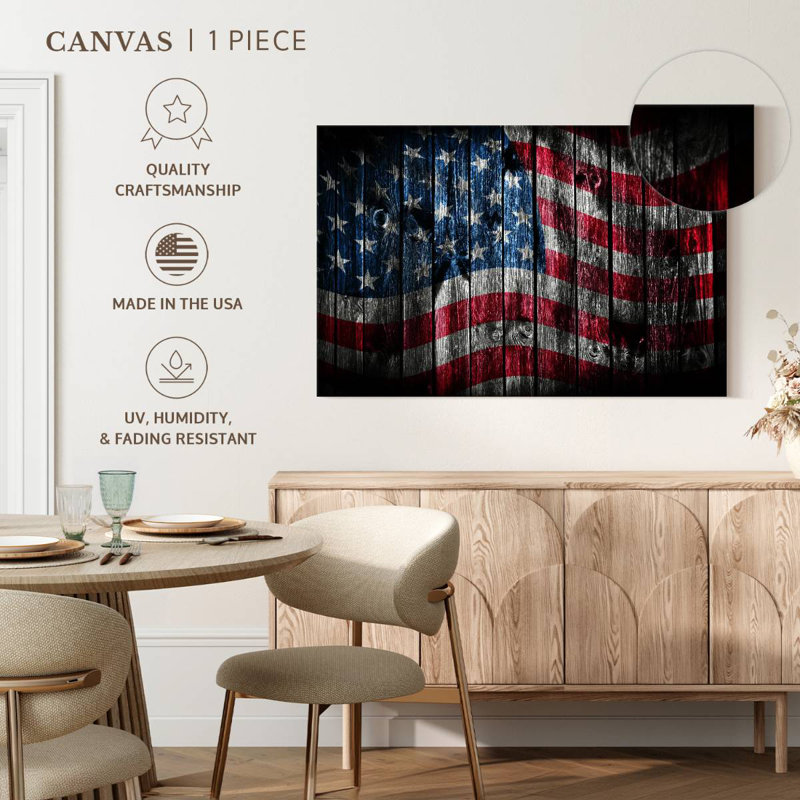 Borges Grungy American Flag, 30" H x 45" W