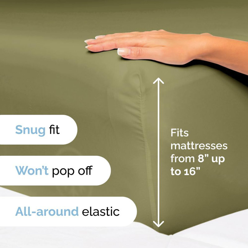 Premium Cooling, Soft & Wrinkle Free Sheet Set - Ultra Soft & Premium Hotel Luxury Bed Sheet Set, Sage Green