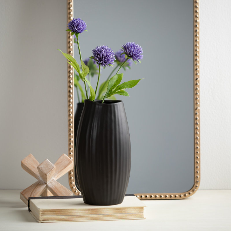 Ruebin 9'' Ceramic Table Vase, Black
