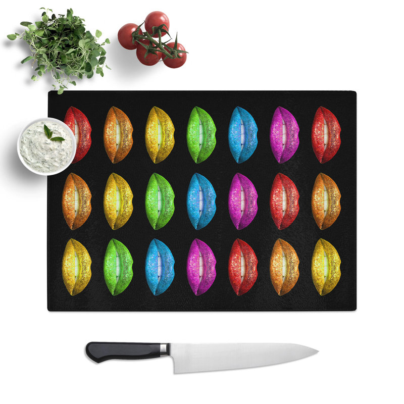 Lips Chopping Board, 0.4cm H x 28.5cm W x 39cm L