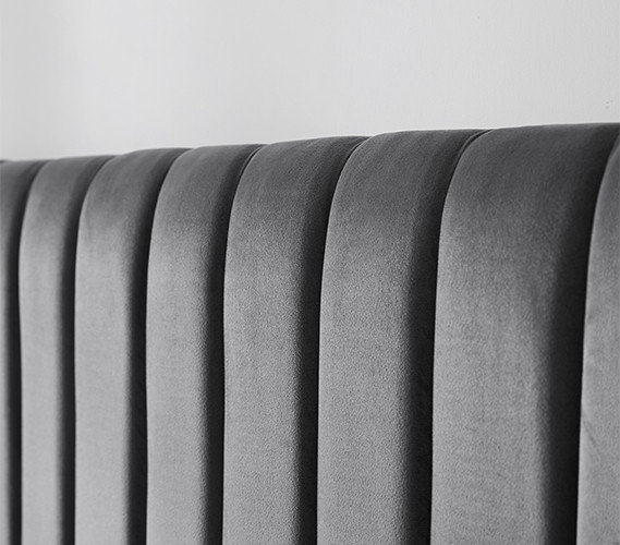 Tête de lit à dortoir Tavira Allure® College avec pieds - panneau classique, Velvety Charcoal Grey