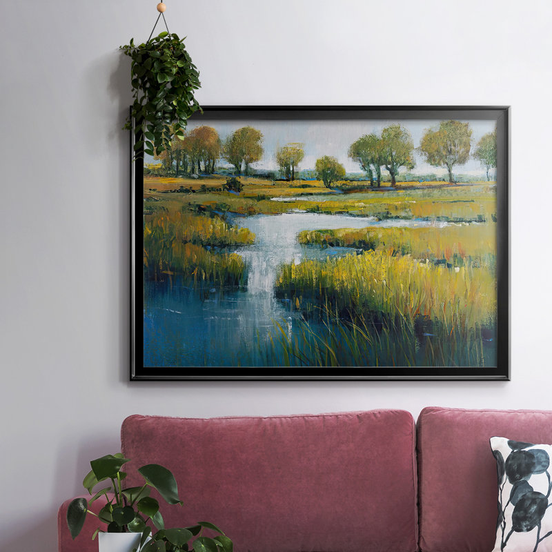 Marshland View III, reproduction d'art sur toile, H 30 po x l 44 po x P 1,5 po, Noir