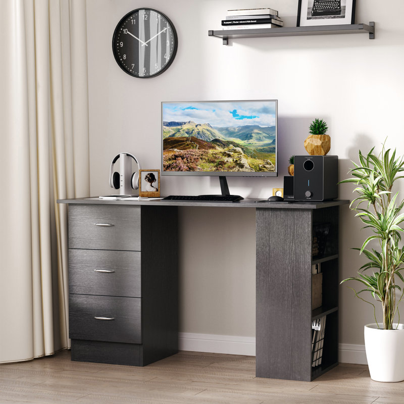 Computer Desk, Dark Grey/Dark Grey