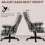 Fauteuil de bureau de 45,3 po à 48,4 po de hauteur, gris, avec 6 points de vibration, soutien lombaire, siège large pour utilisation prolongée et chauffage à 3 niveaux, coussin amovible, capacité de 400 lb