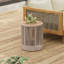 Ensemble de table industrielle rustique de 2, table basse et table d'appoint avec motif en corde tissée, ensemble de table moderne et fonctionnel pour le salon et la maison - corde beige-1043680734