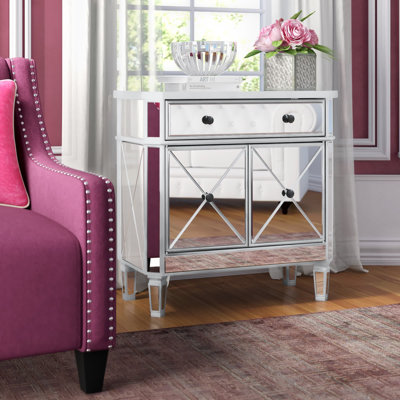 Acantha 2 - Door Mirrored Accent Cabinet by Etta Avenue
