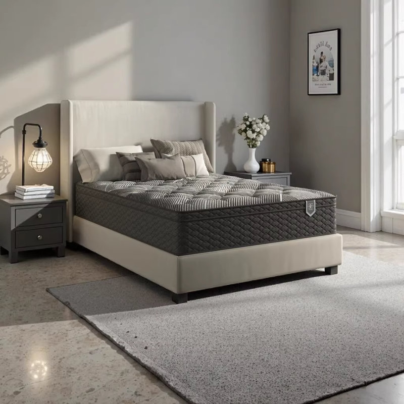 Restonic ComfortCare Hybrid Restful Nights Firm Mattress, 12.5" Profile, California King, Black, California King