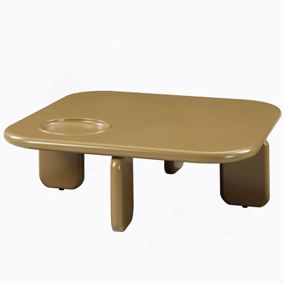 Table basse brun jaunâtre ultrabrillant