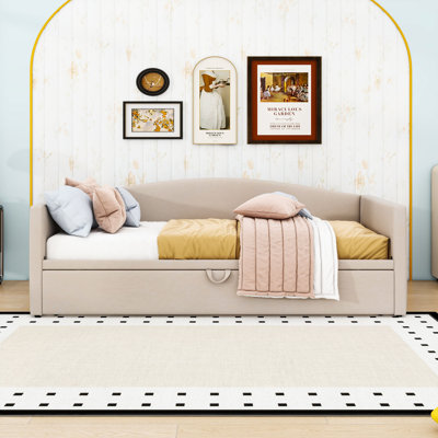 Twin Velvet Upholstered Daybed with Pop-Up Trundle by Mercer41