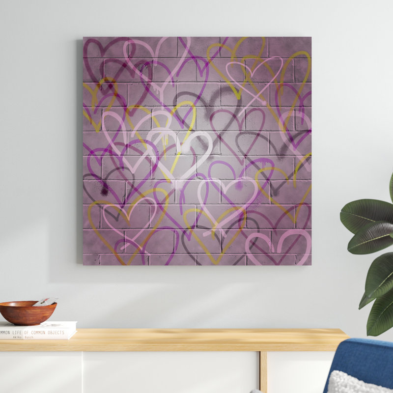 Graffiti Hearts I, H 36 po x l 36 po