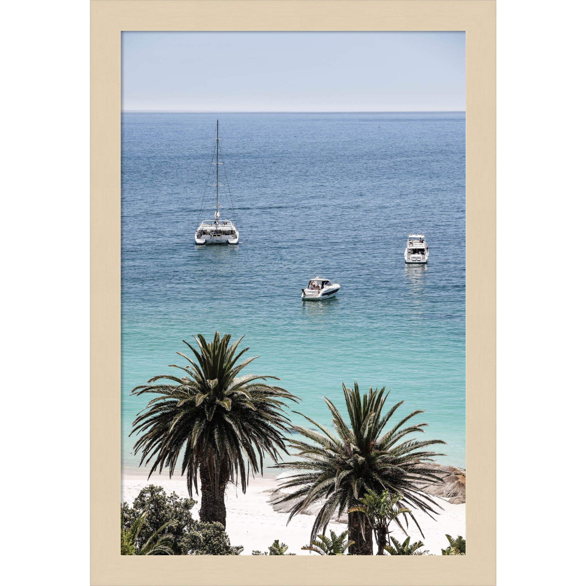 Camps Bay Beach by Shot by Clint Wood Framed Wall Art Print, Brown, 17" H x 12" W