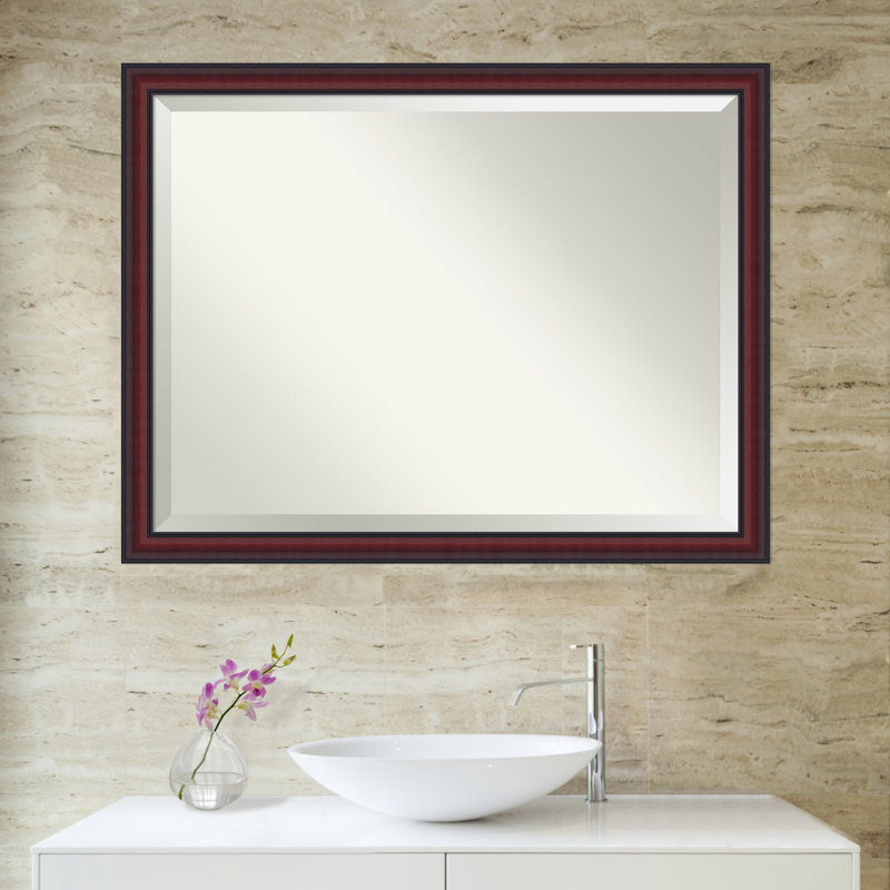 Miroir mural de salle de bain Dalat, 33,75 po x 43,75 po, Cerisier