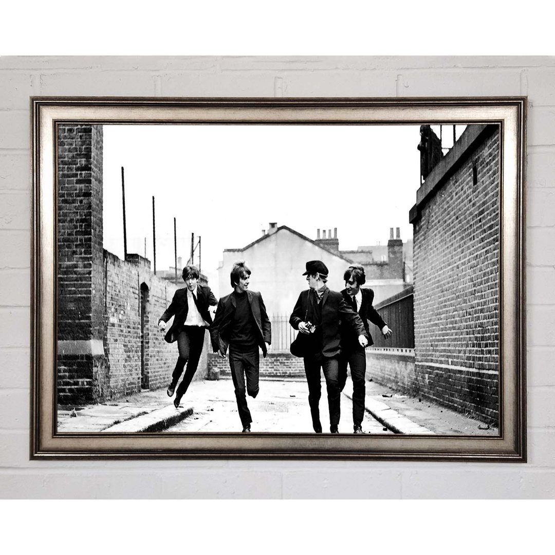 The Beatles Running - Einzelne Bilderrahmen Kunstdrucke