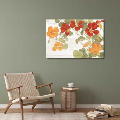 Art sur toile tendue avec Red Apple Barrel Studio Red Red Barrel Studio®: Summer Nasturtiums Cottage 32061