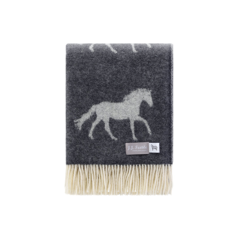 Black Horse Wool Throw