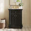 Meuble-lavabo moderne de 24 po avec tiroir basculant et charnières à fermeture en douceur, armoire de salle de bain avec structure ouverte au dos, pieds tournés en boule avec élégance française-129675008