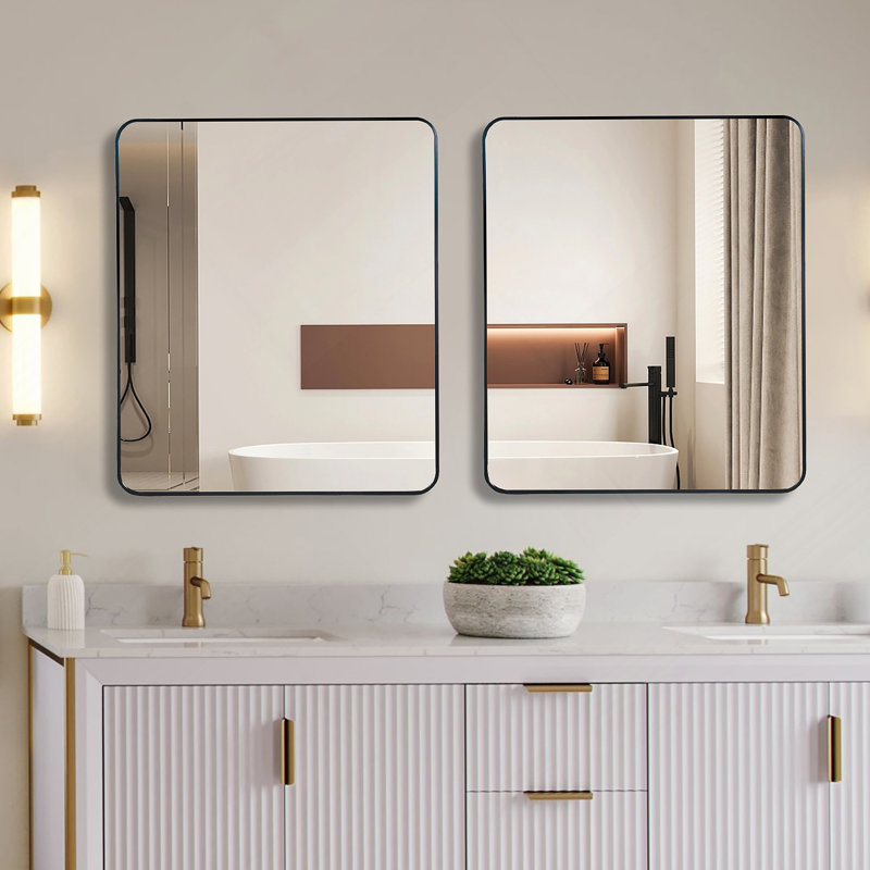 Miroir mural noir pour salle de bain 30 "x 36"