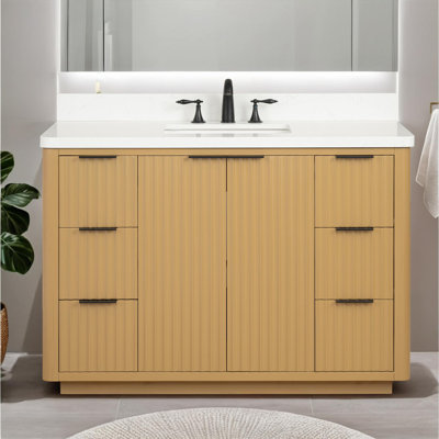  Meuble-lavabo Wooderna de 48 po avec lavabo, chêne Firwood