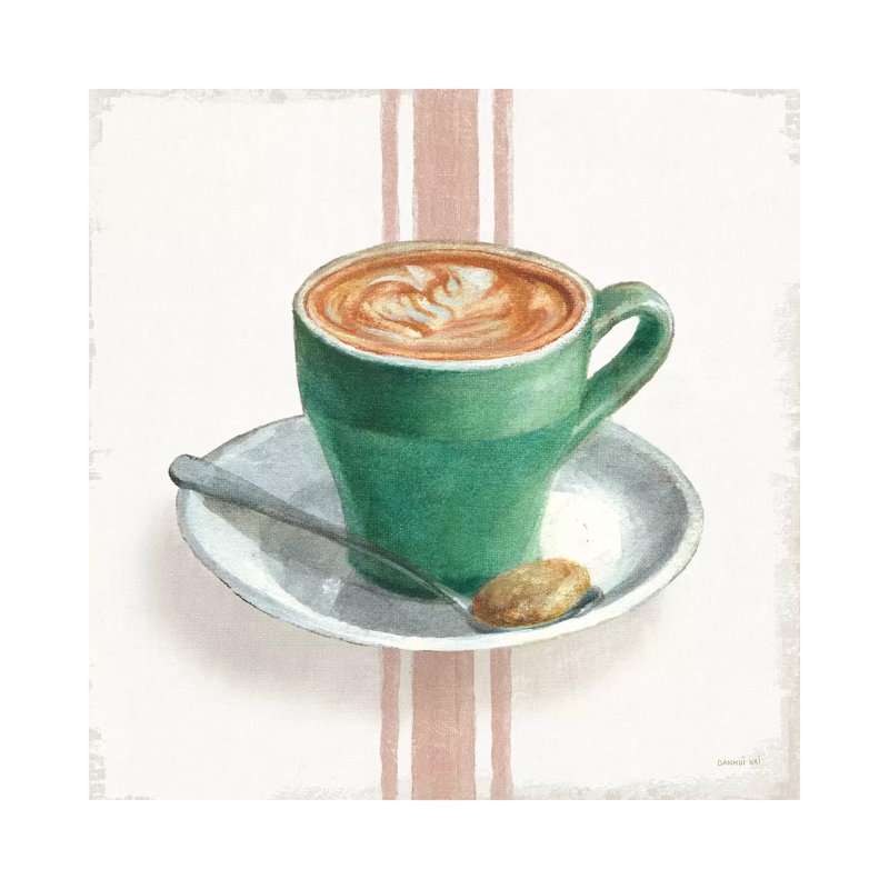 Wake Me Up Coffee II With Stripes by Danhui Nai - Wrapped Canvas Gallery-Wrapped Canvas Giclée