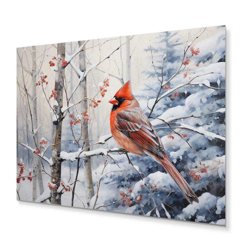 Canada, Canada, oiseau rouge, hiver, pays des merveilles, art mural en métal, H 12 po x l 20 po