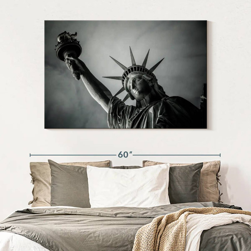 Rorry Overcast Statue Of Liberty, 34" H x 51" W