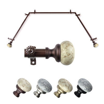 Steel Adjustable Bay Window Single Curtain Rod