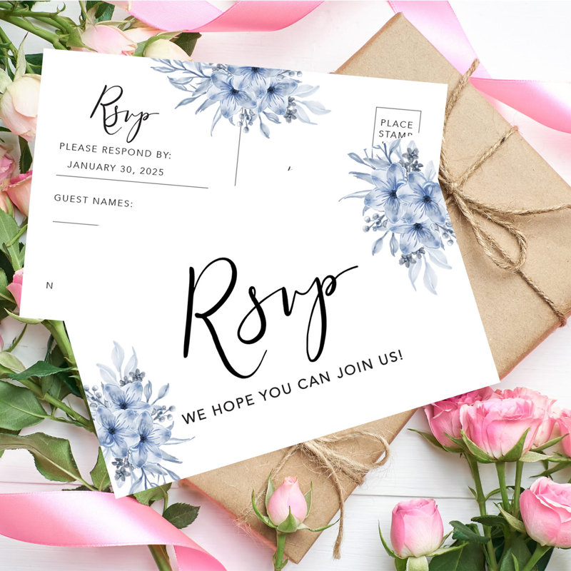 Paper Invitation Kit, White/Blue