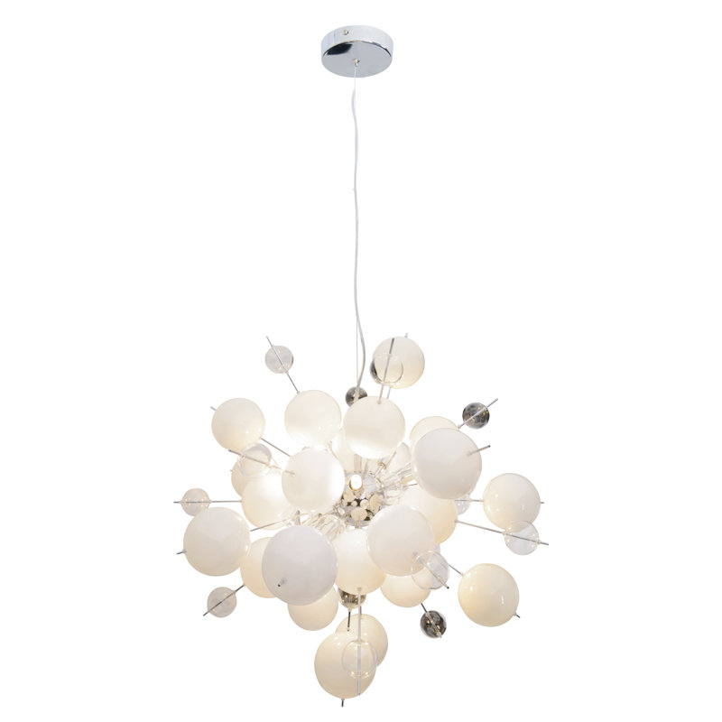 Marquise 10-Light Chandelier, White/Clear