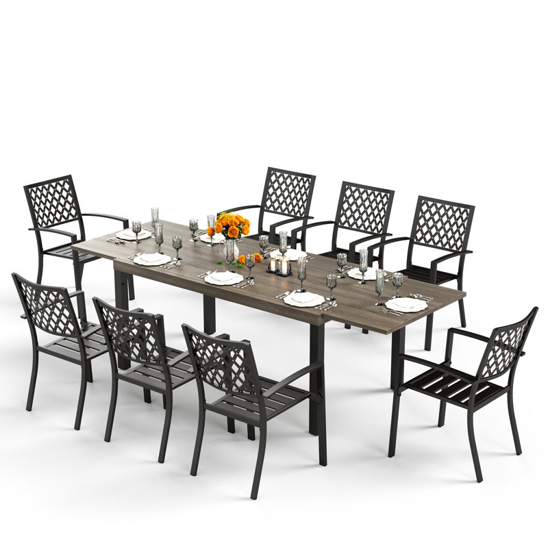 Sutiya Patio Dining Set with Rectangular Table, 8