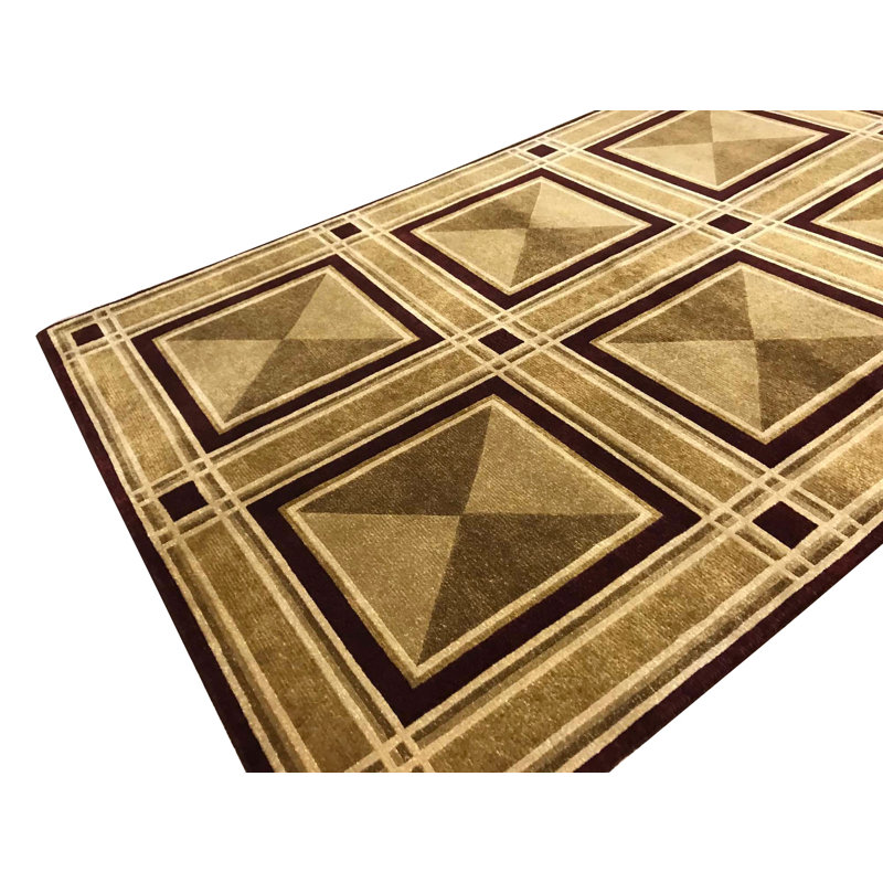 Himalayan Hand Woven Wool Geometric Area Rug