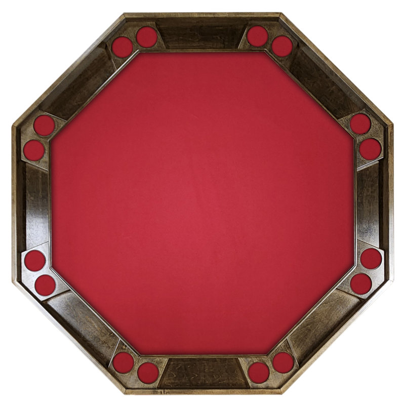 Table de poker Classic, L 57 po x P 57 po x H 29,5 po, Bois de charpente, Feutre bourgogne