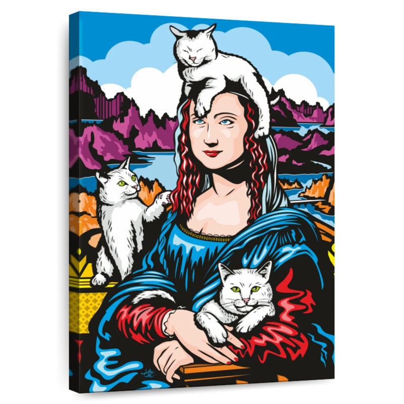 Ketti Mona Lisa With Cats, 45" H x 30" W