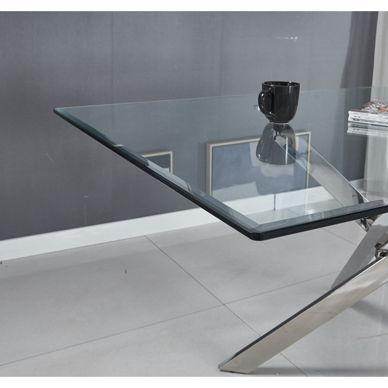 Kara Glass Pedestal Dining Table for 4 or 6 People