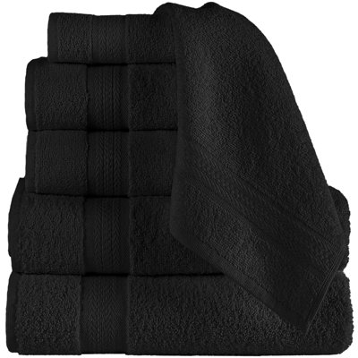 Ensemble de serviettes 6 pièces, 2 serviettes de bain, 2 serviettes à main, 2 débarbouillettes, serviettes de bain 100% coton doux et absorbant, ensemble de linge de bain