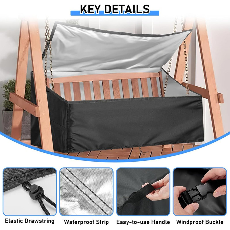 Housse imperméable pour balançoire d'extérieur, bouclier de chaise de patio à l'épreuve du vent et du soleil, série 1 résistante aux intempéries