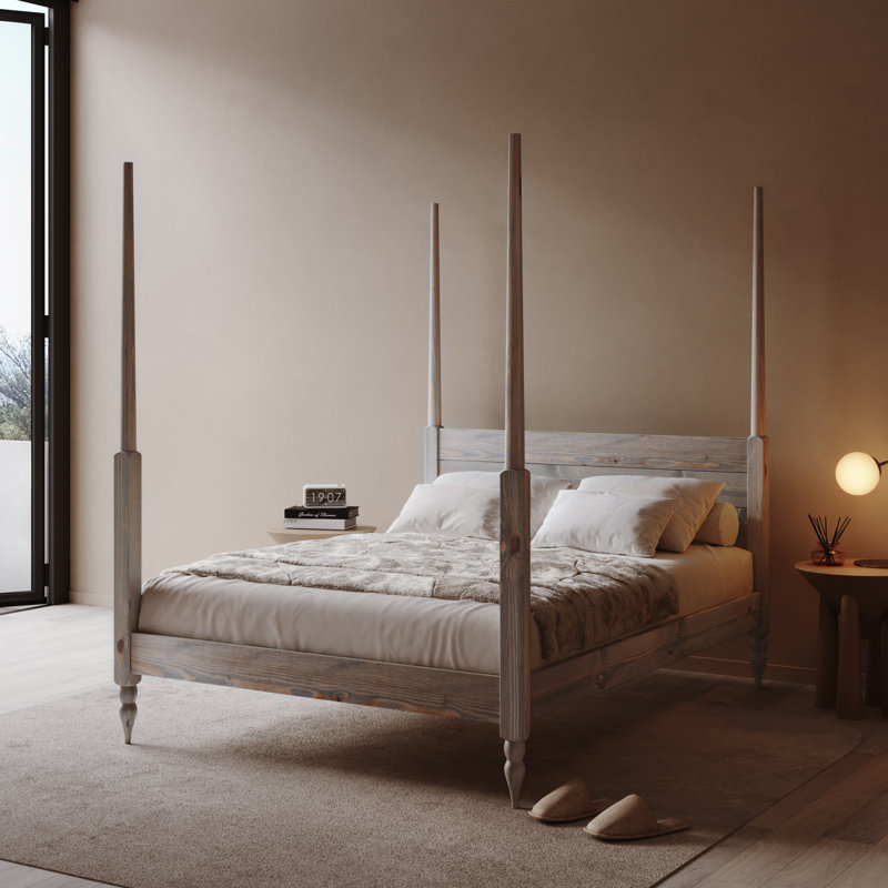 Thorndale Solid Wood Bed, Kingsize (5'), Grey Wood
