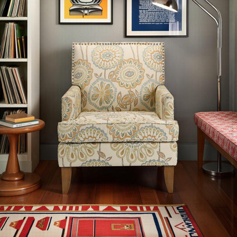 Gray Mix Accent Chair - Birch Legs & Pocket Springs