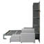 Grand lit escamotable mural avec canapé et tablettes - Lit de rangement compact pour petits appartements, gris-1080288907
